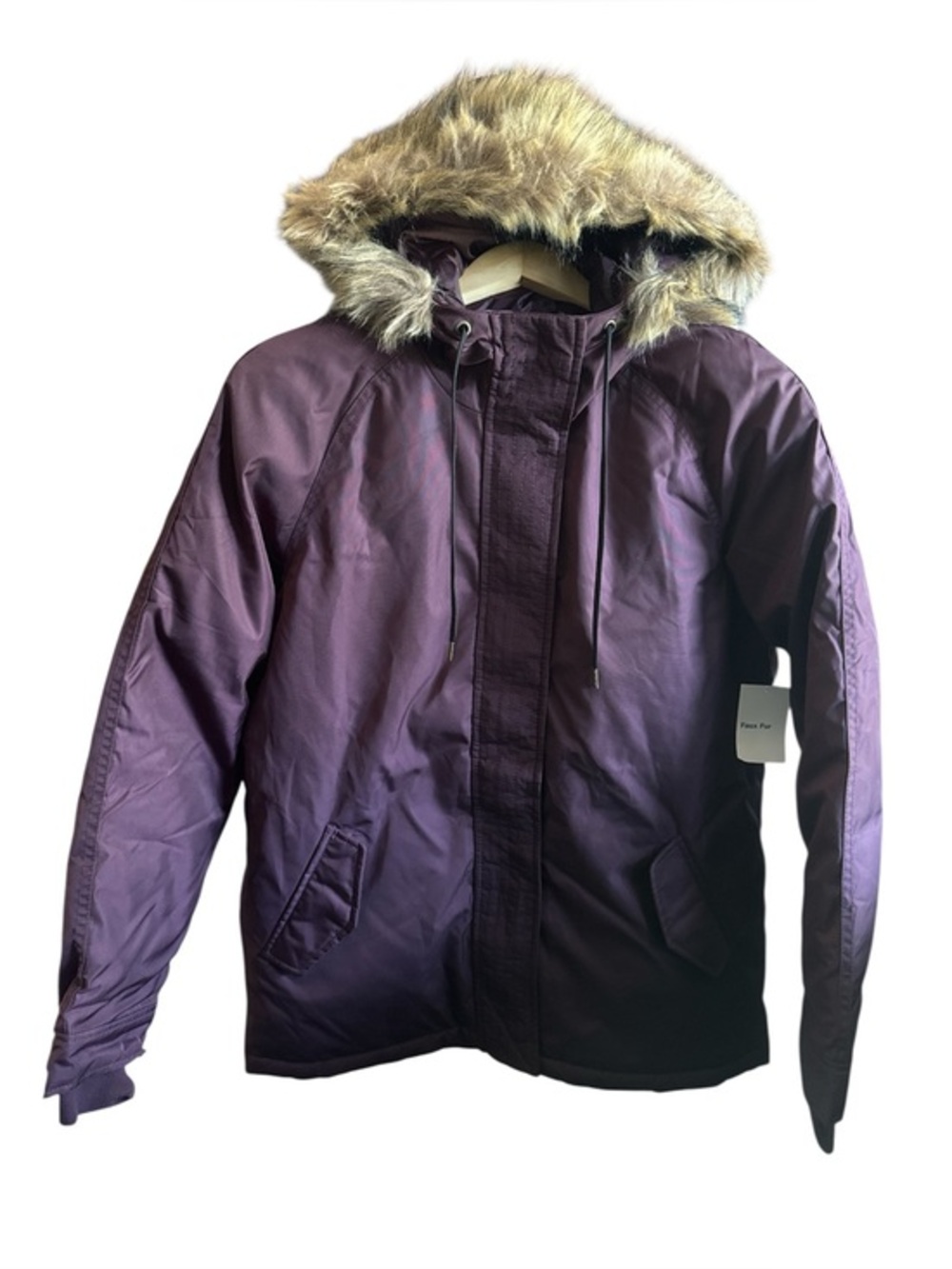 Old Navy Women’s Size Small NWT Purple Winter Parka Jacket with Faux Fur Hood